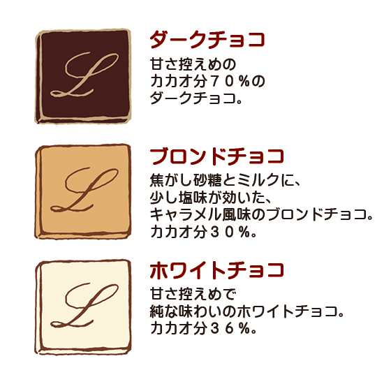 花ショコラ ➕白地 Chocolat blanc 《EN cacao de 30% et 36%》｜チョコレート